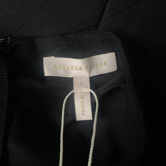 Rebecca Taylor Black Sleeveless Gab Dress Size 4 Office Little Black Dress LBD - Picture 7 of 10